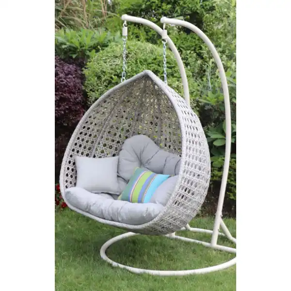 Porto Grey Rattan Double Hanging Chair