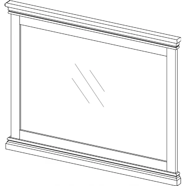 French Period Style Solid Oak Rectangular Wall Mirror