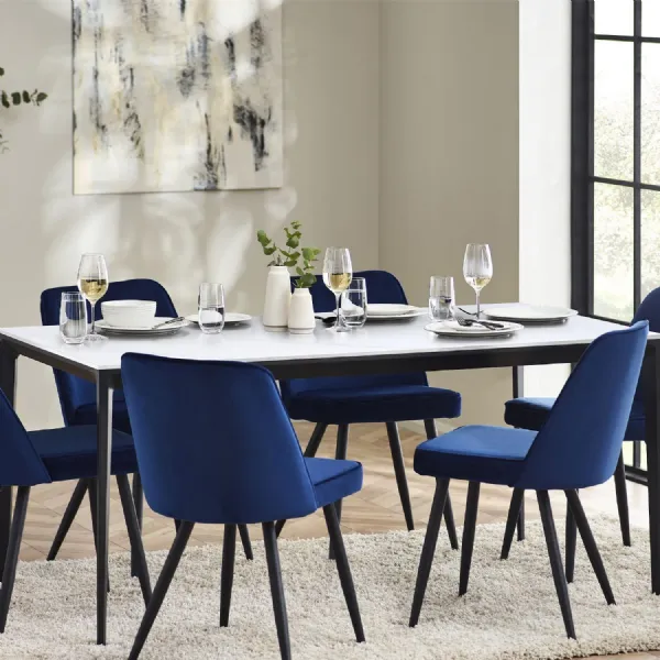 Miami Rectangular Stone Top Dining Table White Marble