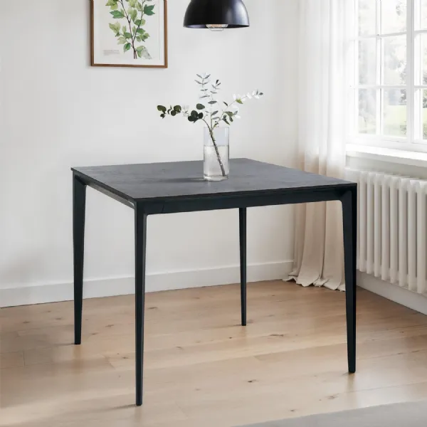 Miami Square Stone Top Dining Table Slate Grey