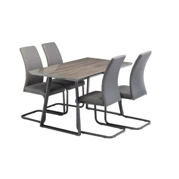Grey Oak Glass Top Small Dining Table 1.3m
