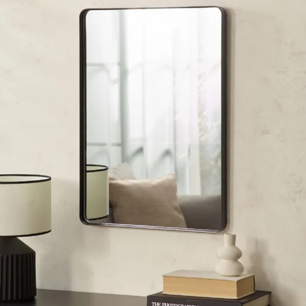 Jaya Black Frame Rectangular Wall Mirror