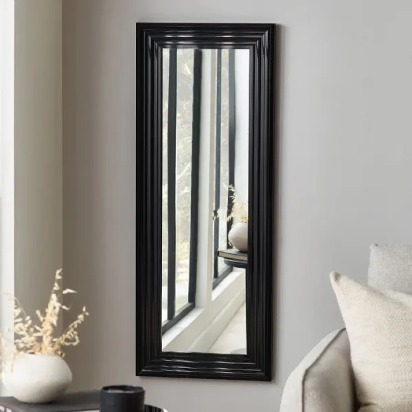 Tokyo Gloss Black Tall Rectangular Dressing Mirror