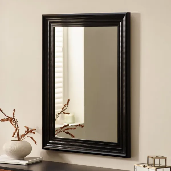 Tokyo Gloss Black Rectangular Wall Mirror