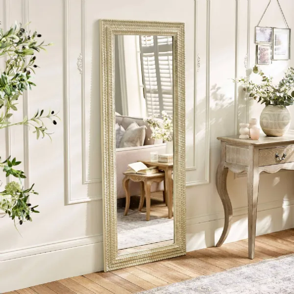 Alanis Rectangular Lean To Dress Mirror White