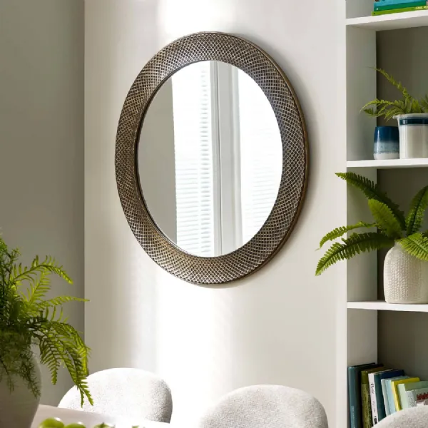 Iggy Round Wall Mirror Brass Effect