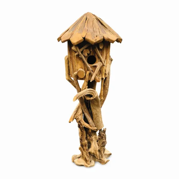 Natural Wooden Hand Crafted Garden Java Bird Shelter