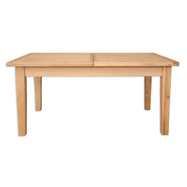 Modern Natural Oak Large Extending Dining Table with Butterfly Extension Leaf