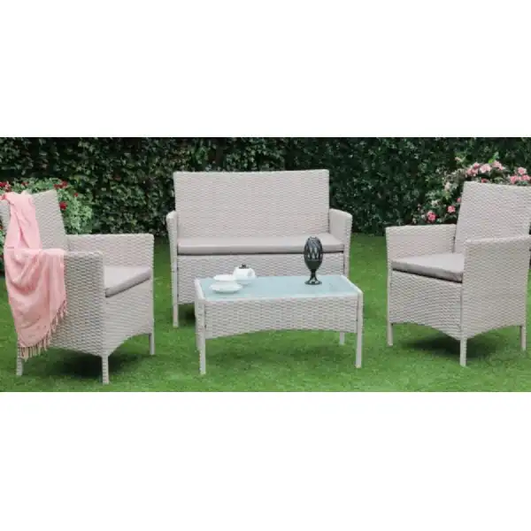 Callum Grey Rattan Coffee Set