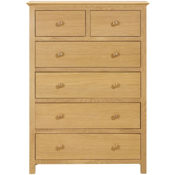 Natural Oak 2 Over 4 Chest of Drawers
