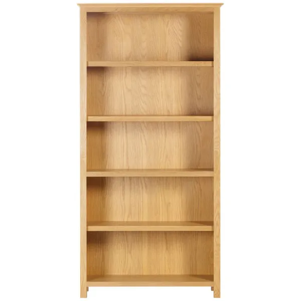 Lacquered Light Oak 6ft Tall Open Bookcase