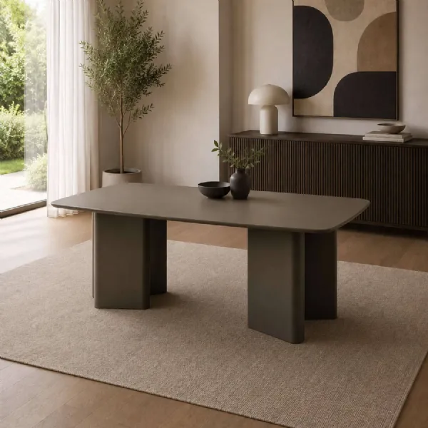 Moro Rectangular Dining Table Matt Chocolate Brown