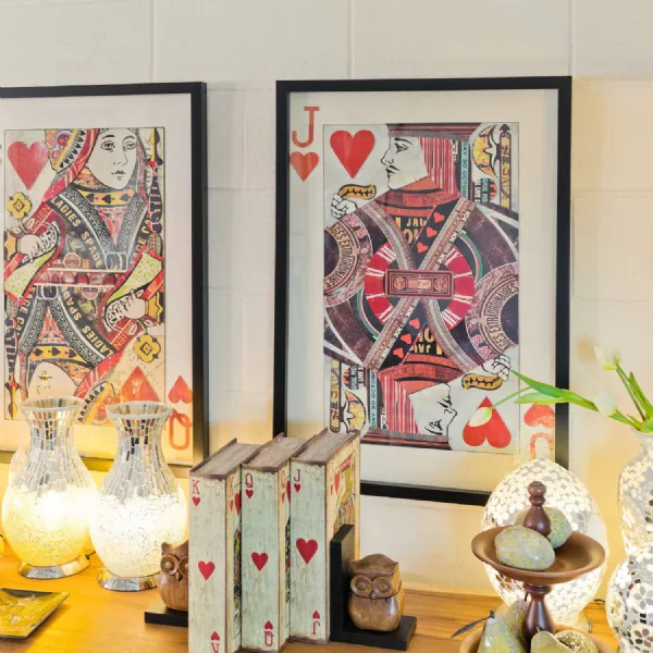 Jack of Hearts Playing Card Collage Wall Art Black Frame