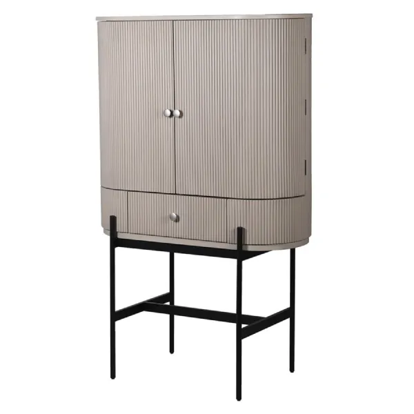 Fluted Oyster 2 Door Bar Cabinet