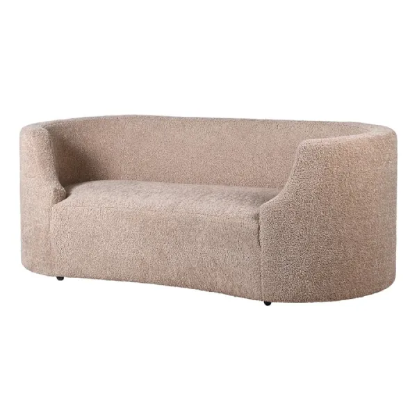Taupe Boucle Curved 2 Seater Sofa
