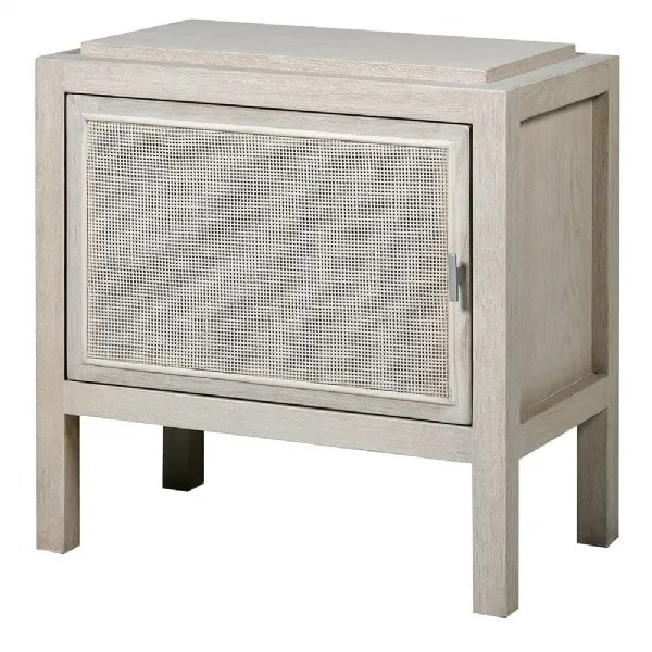 Salento White Wash Rattan Right Bedside
