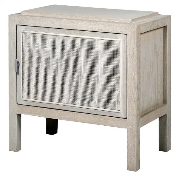Salento White Wash Rattan Left Bedside