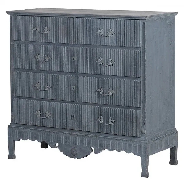 Blue Wash 5 Drawer Chest