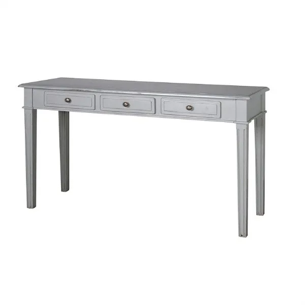 Grey Painted 3 Drawer Hall Console Table