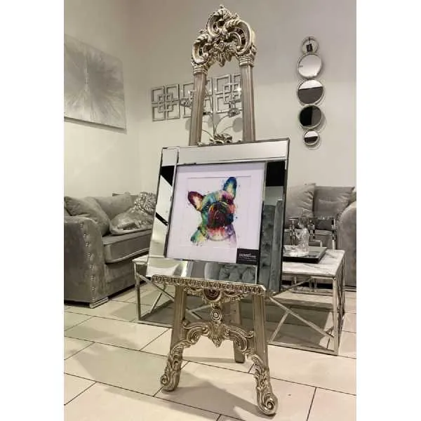 Multicolor Bulldog Wall Art Mirror Frame