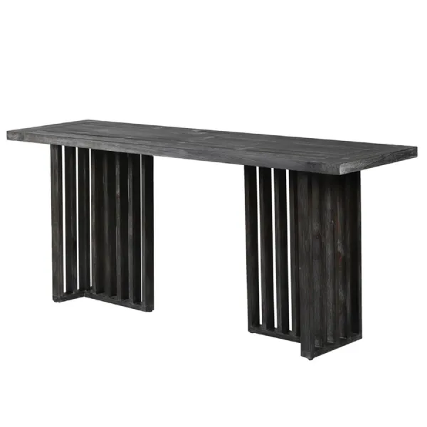 Fir Slatted Leg Console Table