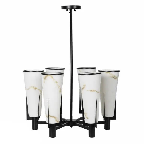 Black 6 Light Chandelier