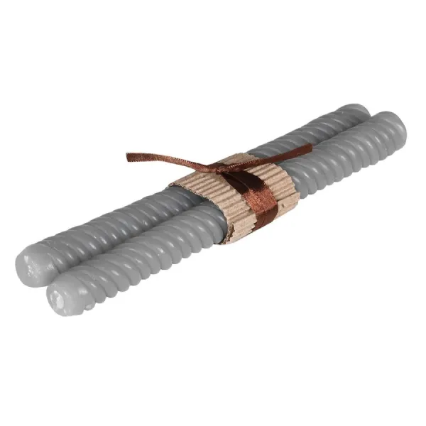 Set of 2 Grey Dinner Candles