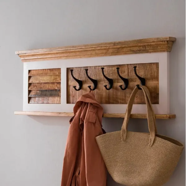 Alfie Wood Hook Coat Hanger Wall