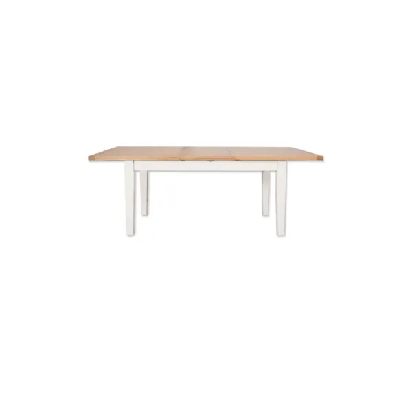 Modern White Painted Extending Dining Table with Natural Oak Top