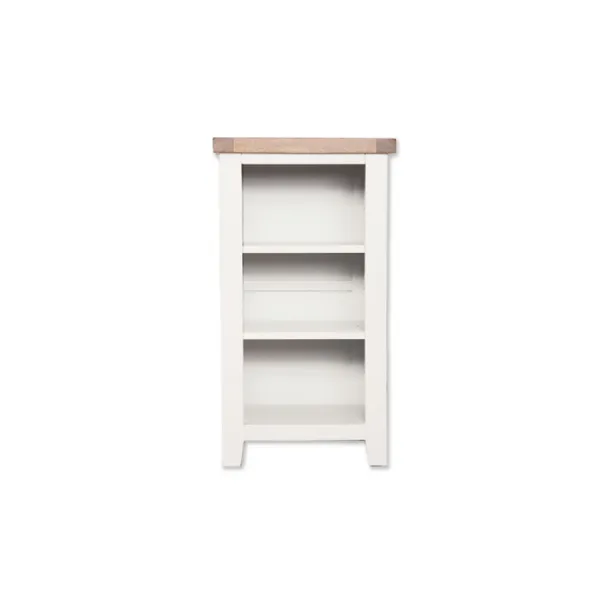 Modern White Painted Oak Top Small Bookcase DVD Rack