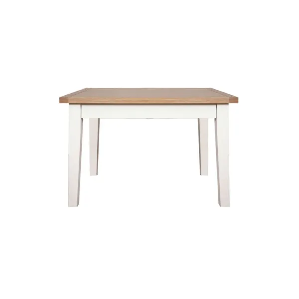 Modern White Painted Oak Top Square 2 Seater Dining Table 90cm