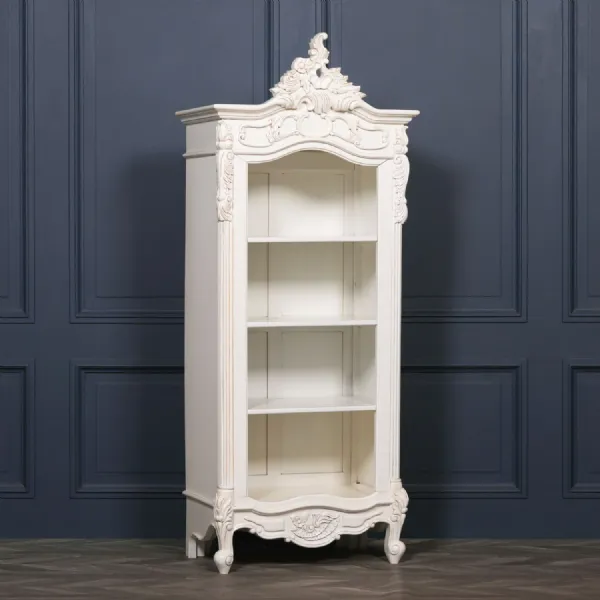 Classic French White Mahogany Bookcase