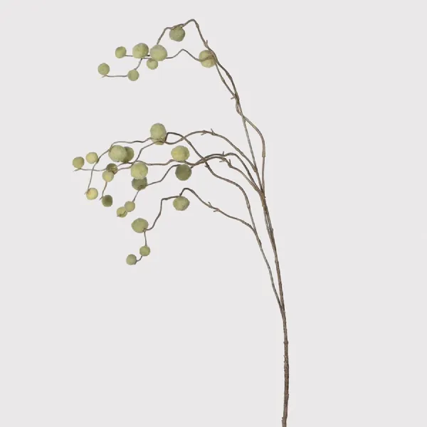 Green Pom Pom Willow Spray