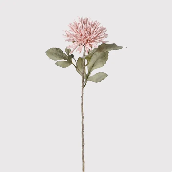 Blush Pink Dahlia Spray with Leaves