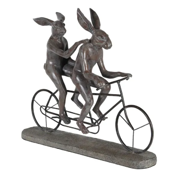 Tandem Rabbits On Stand Ornament