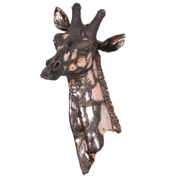 Realistic Copper Giraffe Head With Hanger