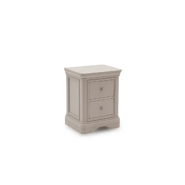 Taupe Painted 2 Drawer Bedside Chest