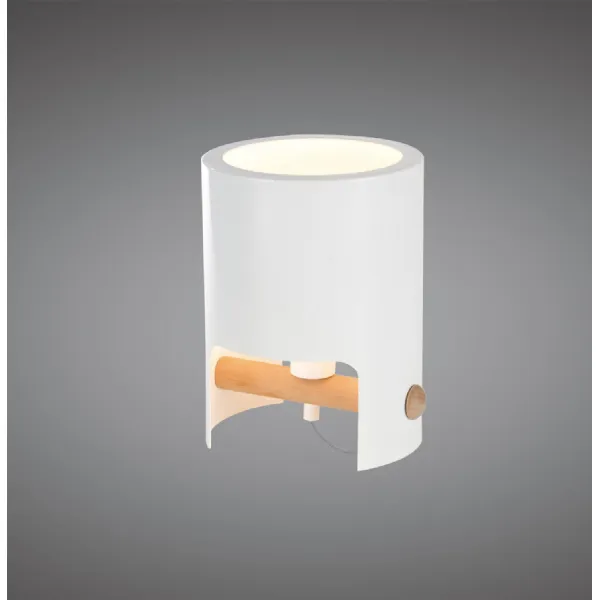 Mantra M5593 Cube Table Lamp Tall 1x40W, White Metal Wood