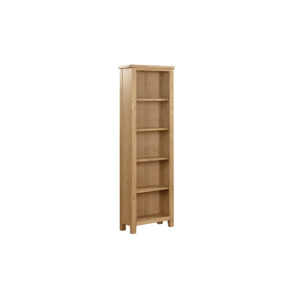 Natural Oak Tall Bookcase with Open Shelves