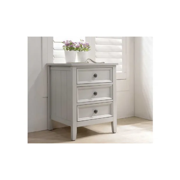 Clay Finish Compact 3 Drawer Bedside Table Cabinet