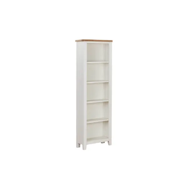 Cashmere Wooden Tall Narrow Open Bookcase Oak Top
