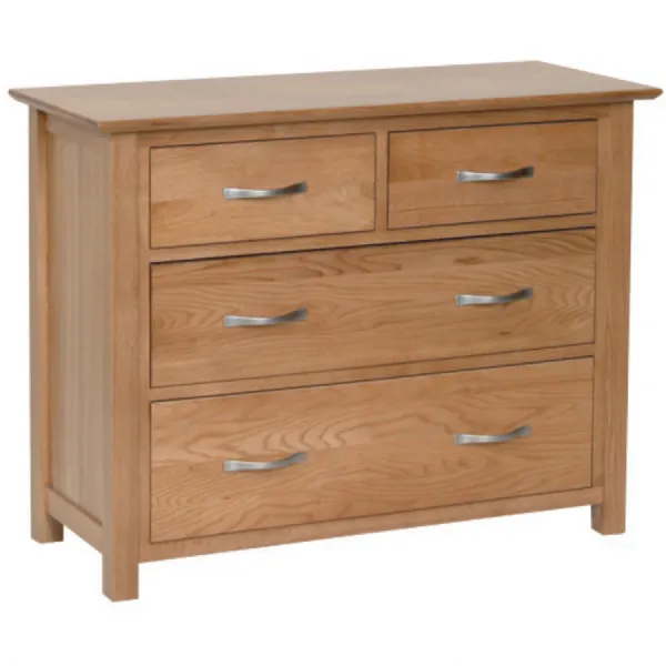 Lacquer White Oak 2 Over 2 Chest of Drawers