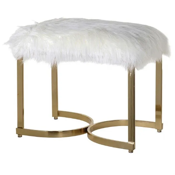 Faux Fur Curve Leg Stool