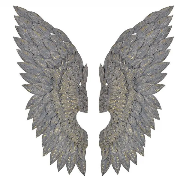 Pair Of Large Feather Effect Wings Wall Decoration