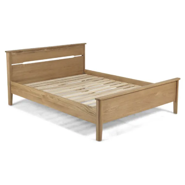 Scandinavian Style Natural Oak 4ft 6 Double Bed with Low Footboard