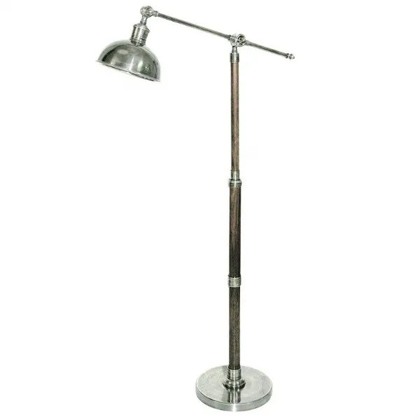 Wood And Metal Adjustable Floor Lamp