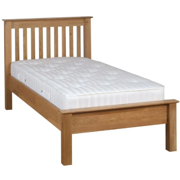 White Lacquered Oak 3ft Low Foot End Bed Frame