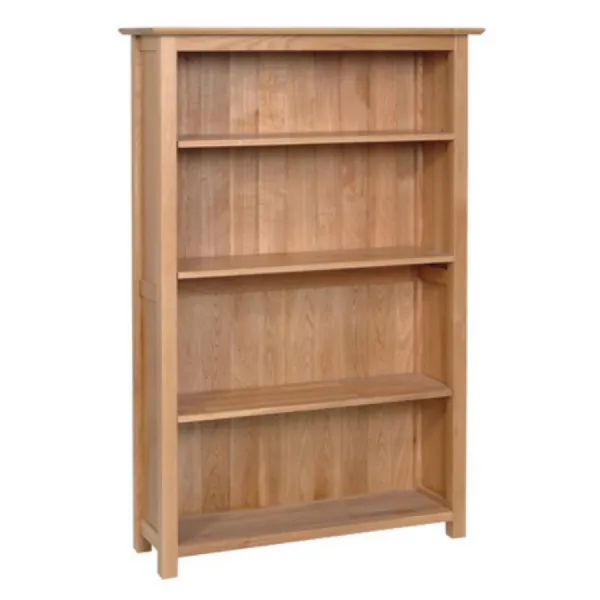 Lacquer White Oak 5ft Open Tall Bookcase