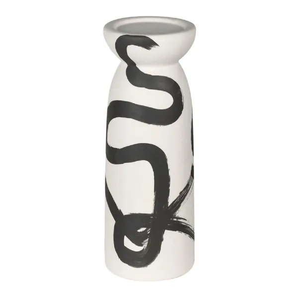 Black and Cream Abstract Candle Holder