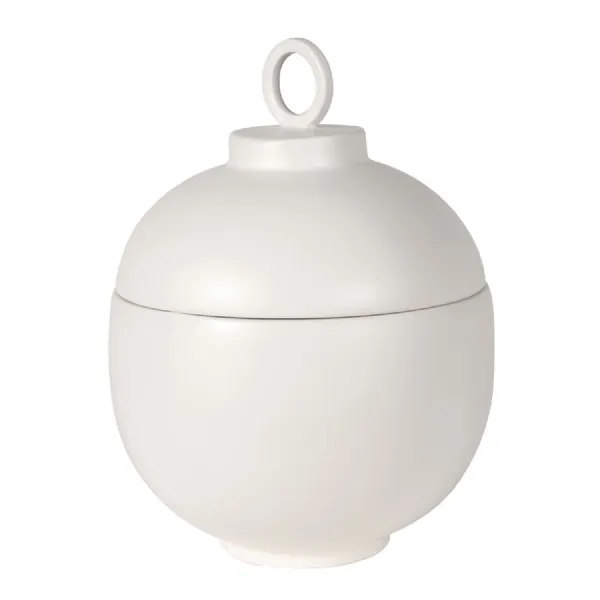 Off White Ceramic Lidded Jar